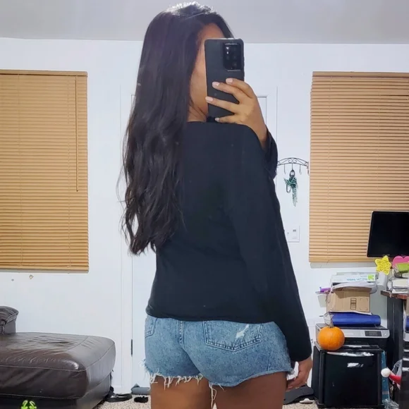 LOVERICHE BLACK RUCHED FRONT TOP S M L 4 6 8 10 12 - Picture 3 of 8